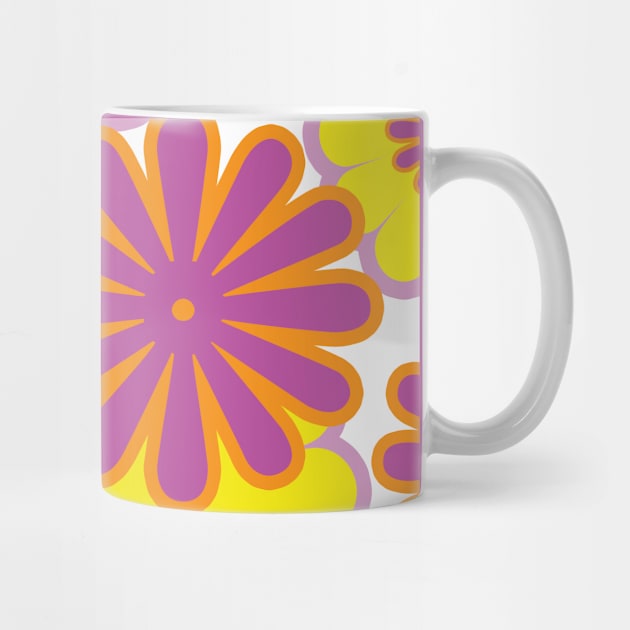 Geometric Retro Flower Print by LupiJr